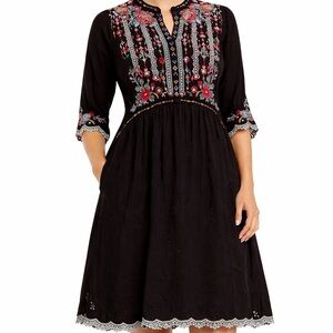 Johnny Was heavily embroidered Diega Embroidered Tunic Dress NWT
